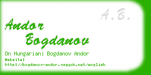 andor bogdanov business card